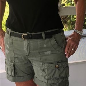 Distressed shorts! Heather green!